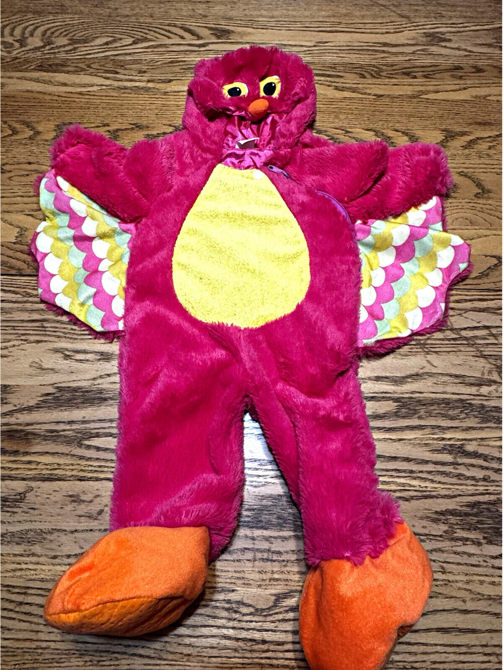 Tom's Toy Intl Bird Costume Hooded Plush Jumpsuit, 6-12 Months, Pink